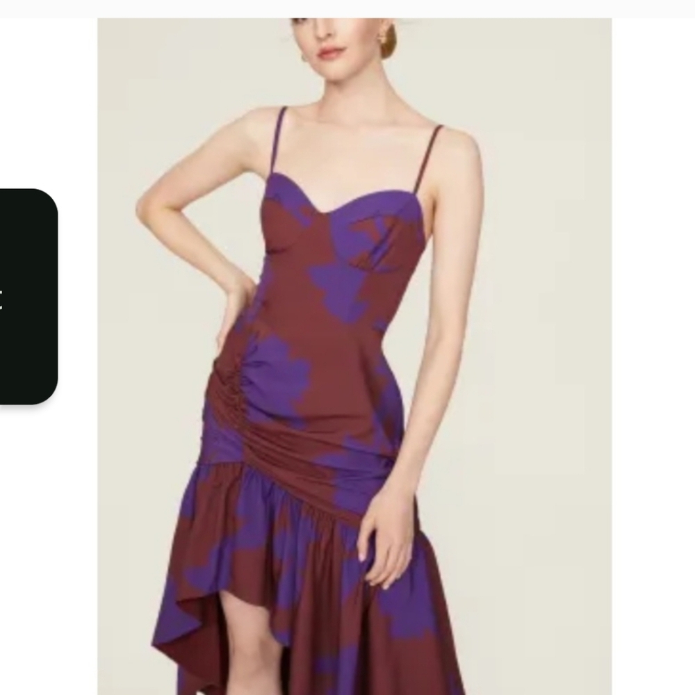 Hutch Purple and Burgundy Asymmetric Slip Dress